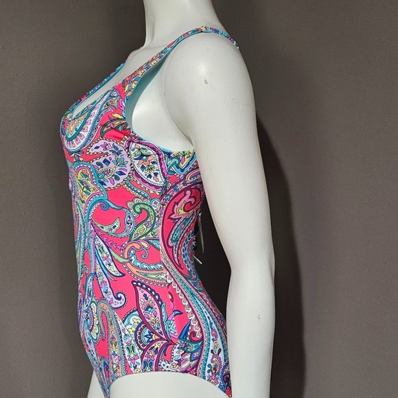 Tommy Bahama Reversible Lace-up One-Piece Swimsuit Size 4 - Picture 3 of 12